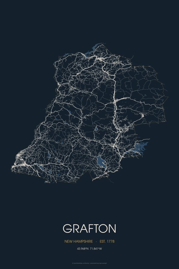 Grafton Street Map Poster · Midnight artwork detail