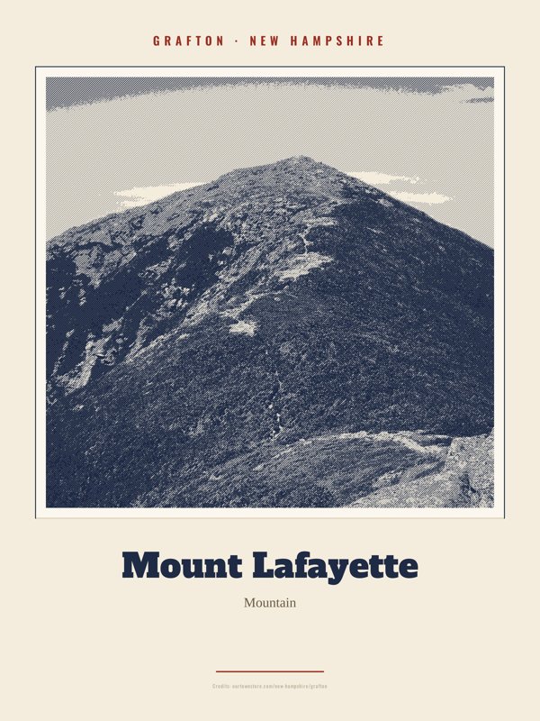 Grafton Mount Lafayette Landmark Print artwork detail