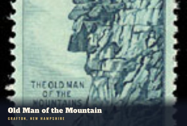 Grafton Old Man of the Mountain Postcard artwork detail