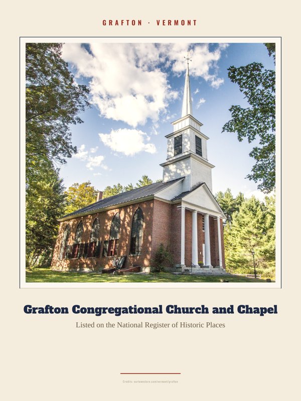 Grafton Grafton Congregational Church and Chapel Landmark Print artwork detail