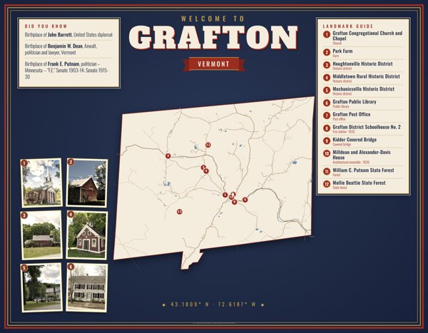 Grafton Map Placemat artwork detail
