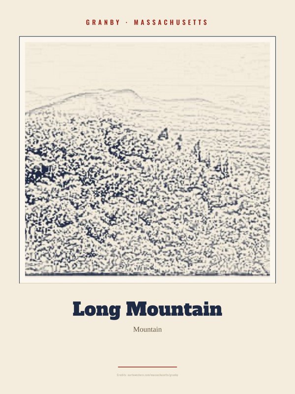 Granby Long Mountain Landmark Print artwork detail