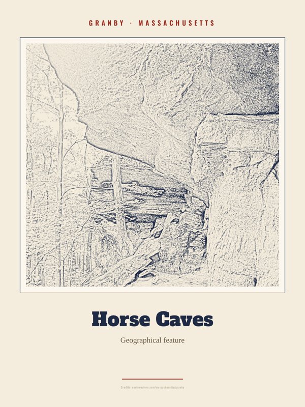 Granby Horse Caves Landmark Print artwork detail