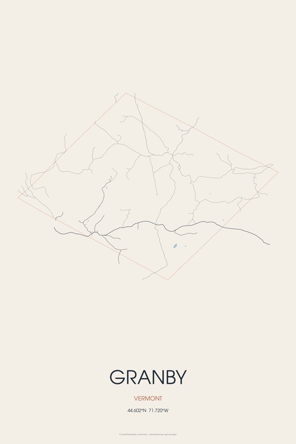 Granby Street Map Poster · Linen artwork detail