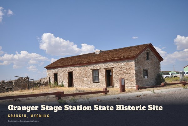 Granger Granger Stage Station State Historic Site Postcard artwork detail