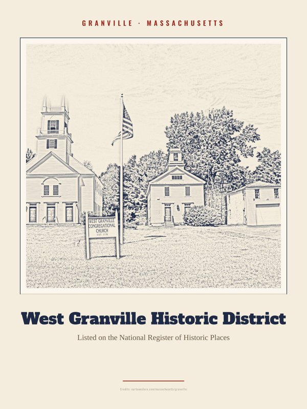 Granville West Granville Historic District Landmark Print artwork detail