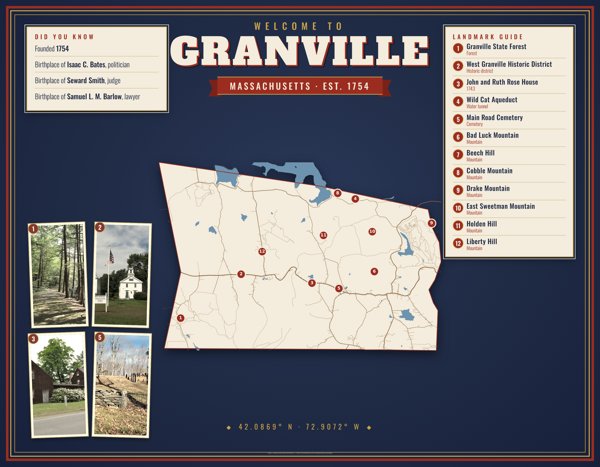 Granville Map Placemat artwork detail