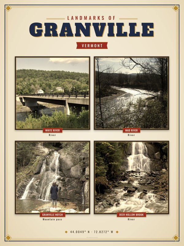Granville Landmarks Photo Poster artwork detail
