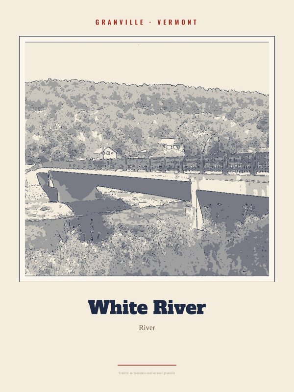 Granville White River Landmark Print artwork detail