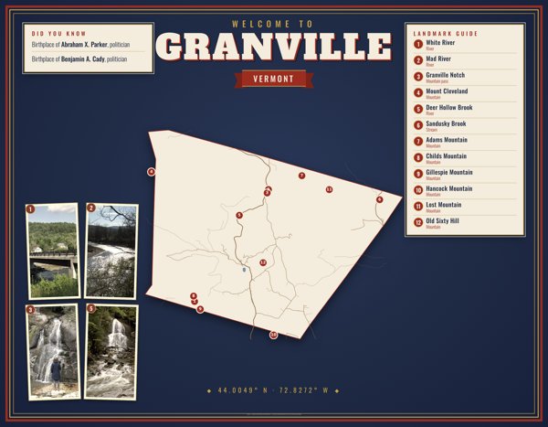 Granville Map Placemat artwork detail