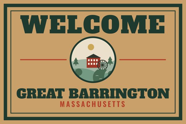 Great Barrington Welcome Doormat artwork detail