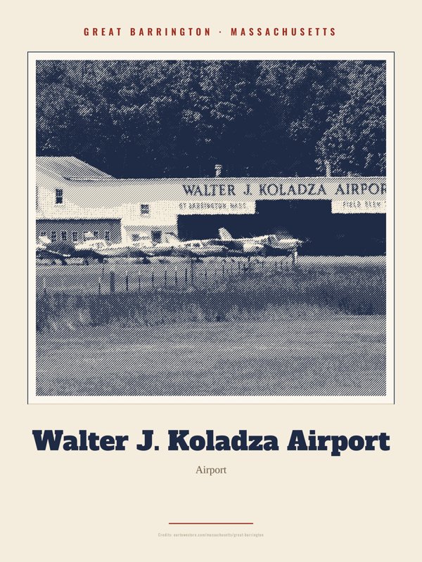 Great Barrington Walter J. Koladza Airport Landmark Print artwork detail