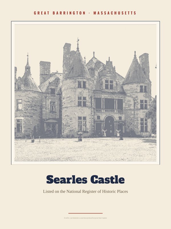 Great Barrington Searles Castle Landmark Print artwork detail