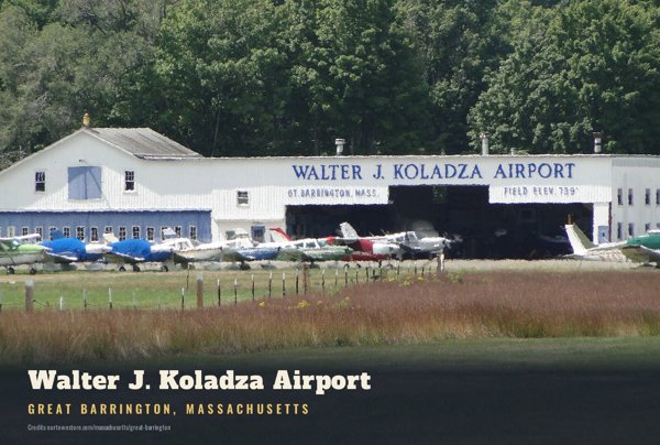 Great Barrington Walter J. Koladza Airport Postcard artwork detail