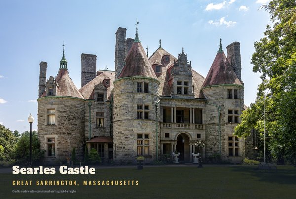 Great Barrington Searles Castle Postcard artwork detail