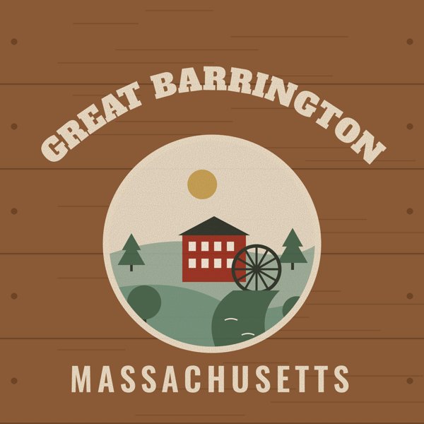 Great Barrington Hometown Wood Sign artwork detail