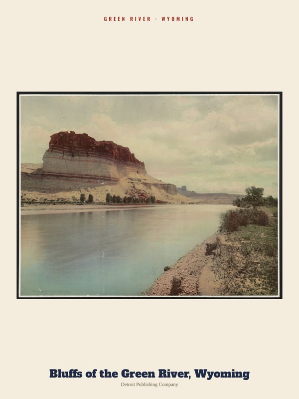 Green River Bluffs of the Green River, Wyoming Archive Print artwork detail