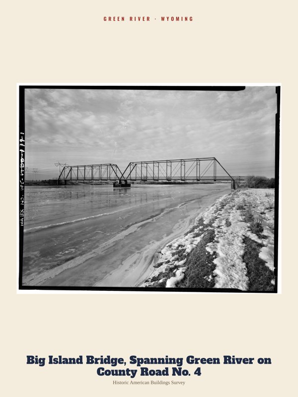 Green River Big Island Bridge, Spanning Green River on County Road No. 4 Archive Print artwork detail