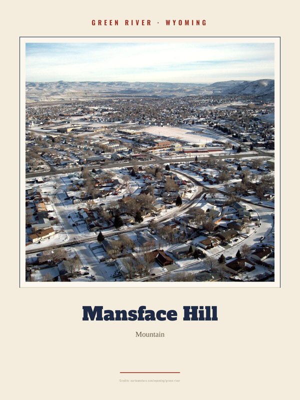 Green River Mansface Hill Landmark Print artwork detail
