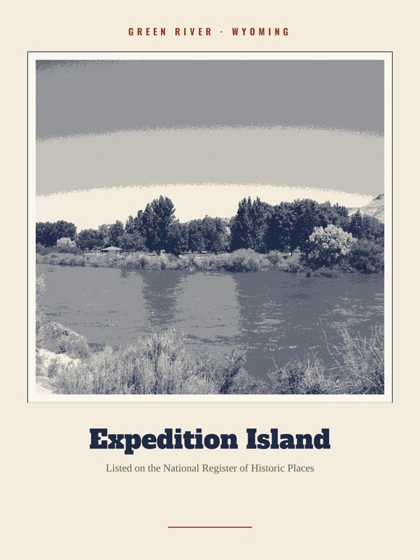 Green River Expedition Island Landmark Print artwork detail
