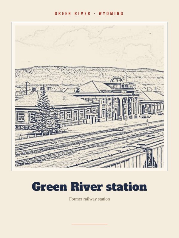 Green River Green River station Landmark Print artwork detail