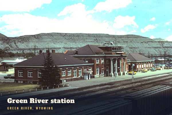 Green River Green River station Postcard artwork detail