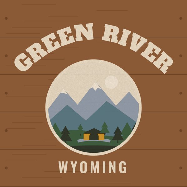 Green River Hometown Wood Sign artwork detail