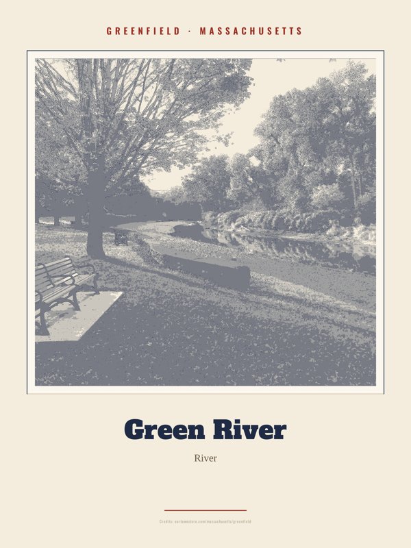 Greenfield Green River Landmark Print artwork detail