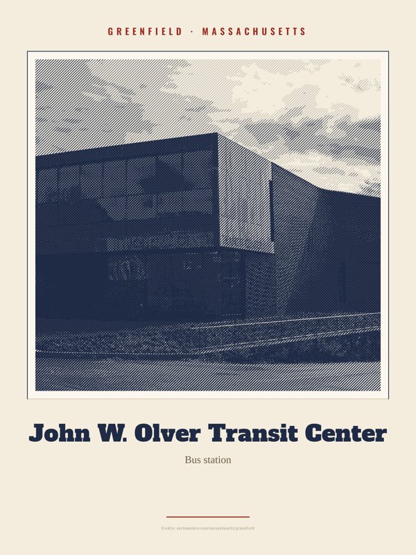 Greenfield John W. Olver Transit Center Landmark Print artwork detail