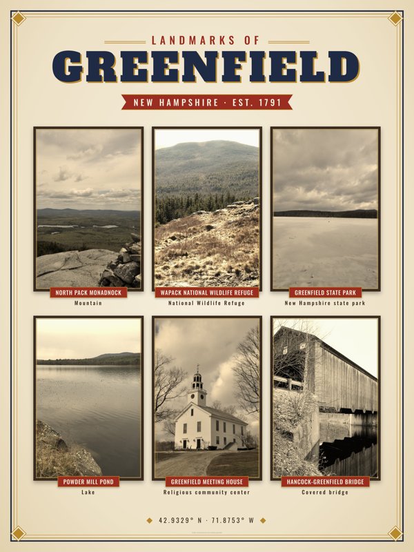 Greenfield Landmarks Photo Poster artwork detail