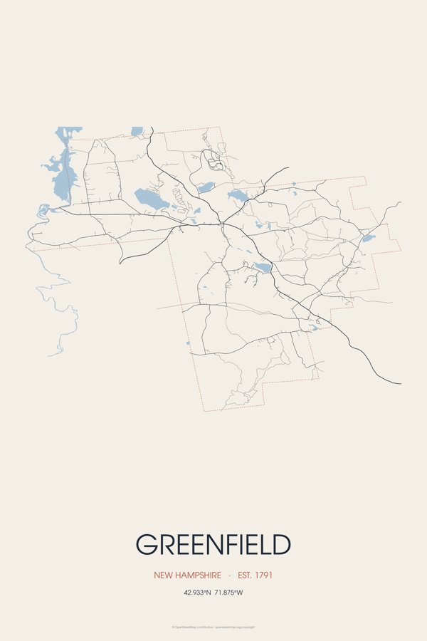 Greenfield Street Map Poster · Linen artwork detail
