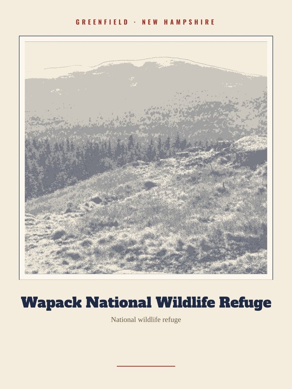 Greenfield Wapack National Wildlife Refuge Landmark Print artwork detail