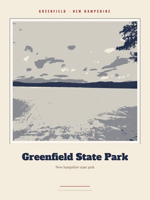 Greenfield Greenfield State Park Landmark Print artwork detail