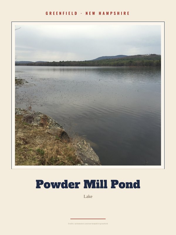 Greenfield Powder Mill Pond Landmark Print artwork detail
