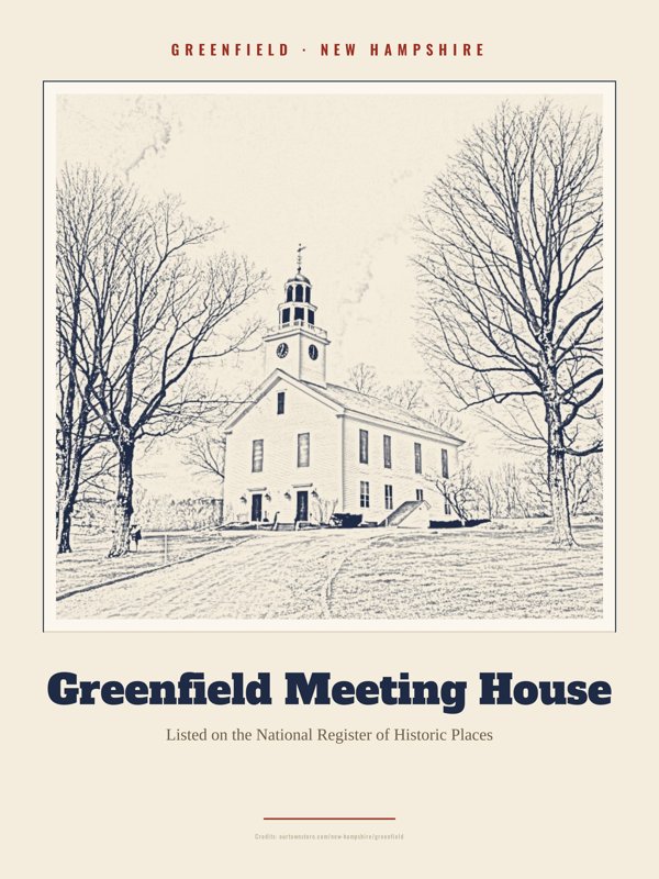Greenfield Greenfield Meeting House Landmark Print artwork detail