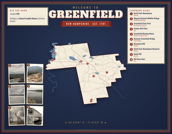Greenfield Map Placemat artwork detail