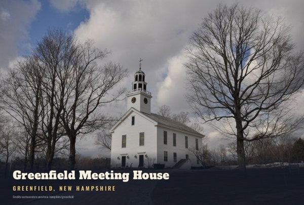 Greenfield Greenfield Meeting House Postcard artwork detail