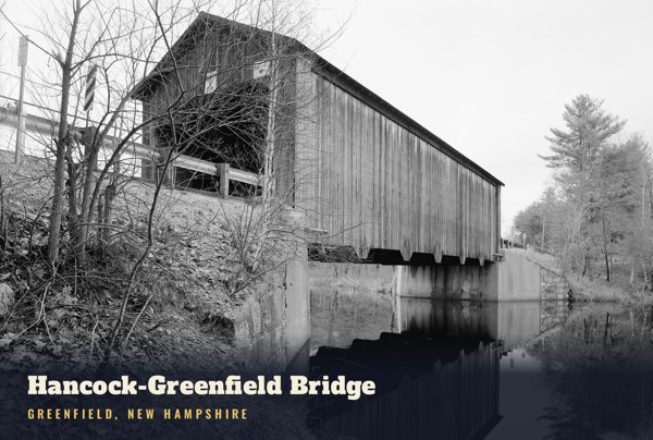 Greenfield Hancock-Greenfield Bridge Postcard artwork detail