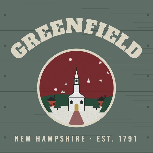 Greenfield Hometown Wood Sign artwork detail