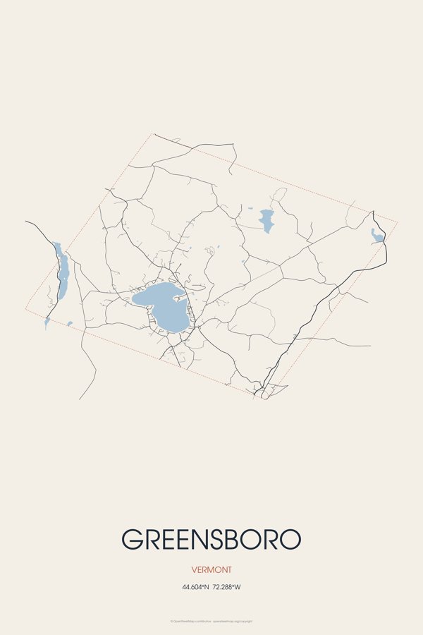 Greensboro Street Map Poster · Linen artwork detail