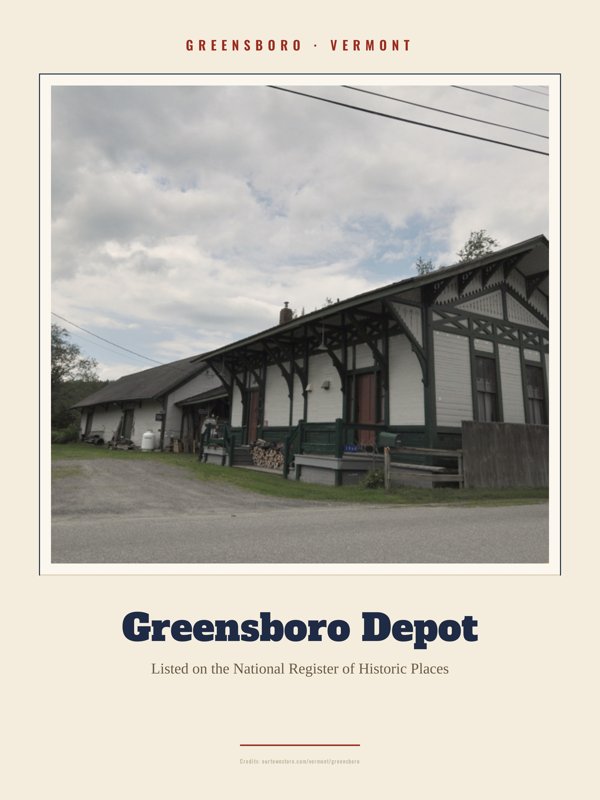 Greensboro Greensboro Depot Landmark Print artwork detail