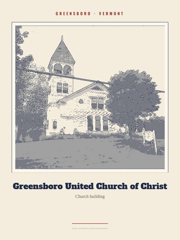 Greensboro Greensboro United Church of Christ Landmark Print artwork detail