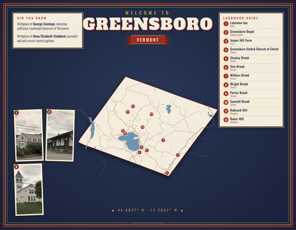 Greensboro Map Placemat artwork detail