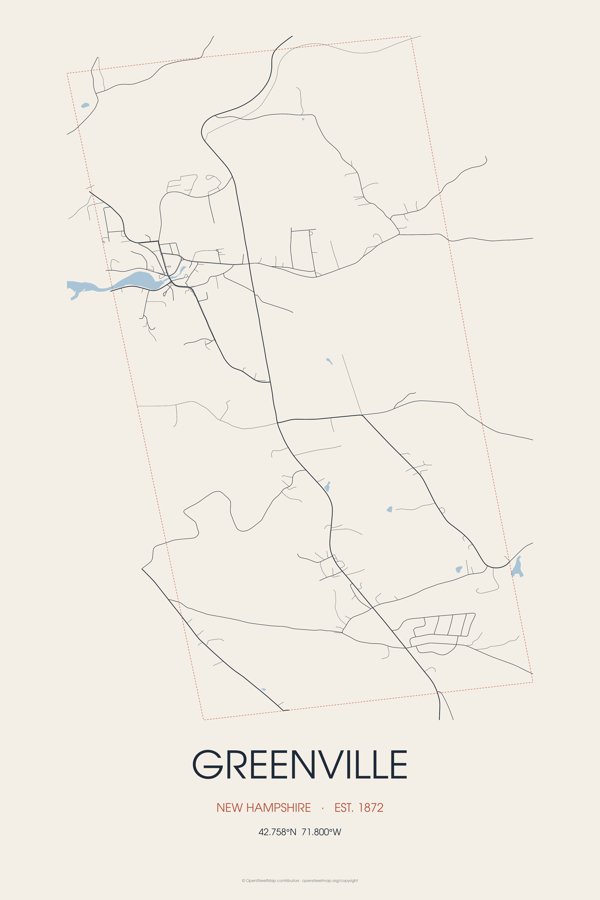 Greenville Street Map Poster · Linen artwork detail