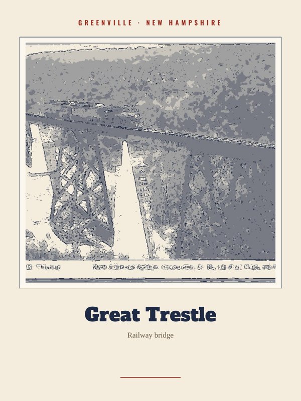 Greenville Great Trestle Landmark Print artwork detail