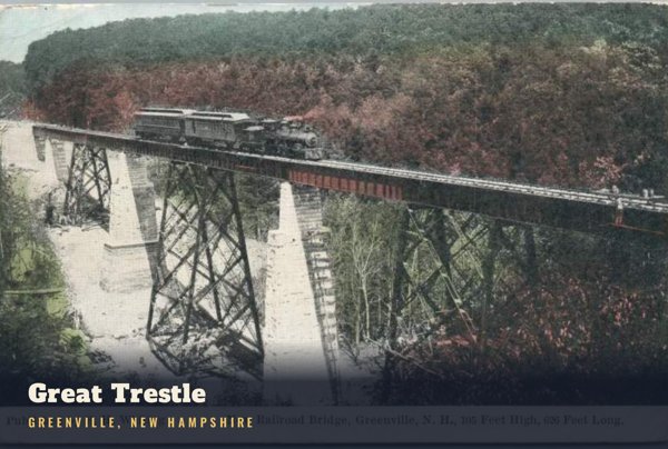 Greenville Great Trestle Postcard artwork detail