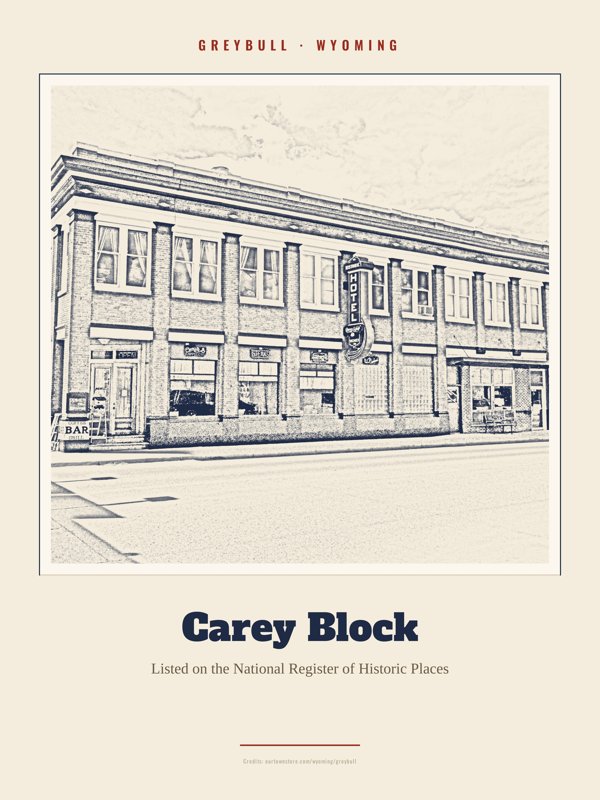 Greybull Carey Block Landmark Print artwork detail