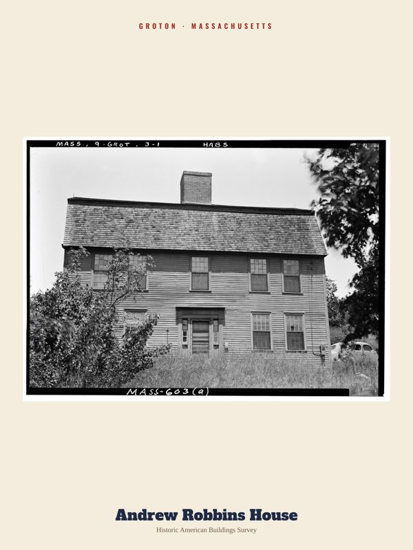 Groton Andrew Robbins House Archive Print artwork detail