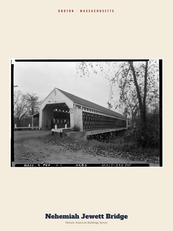 Groton Nehemiah Jewett Bridge Archive Print artwork detail