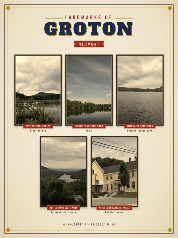 Groton Landmarks Photo Poster artwork detail
